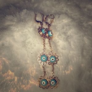 Blue eye earrings